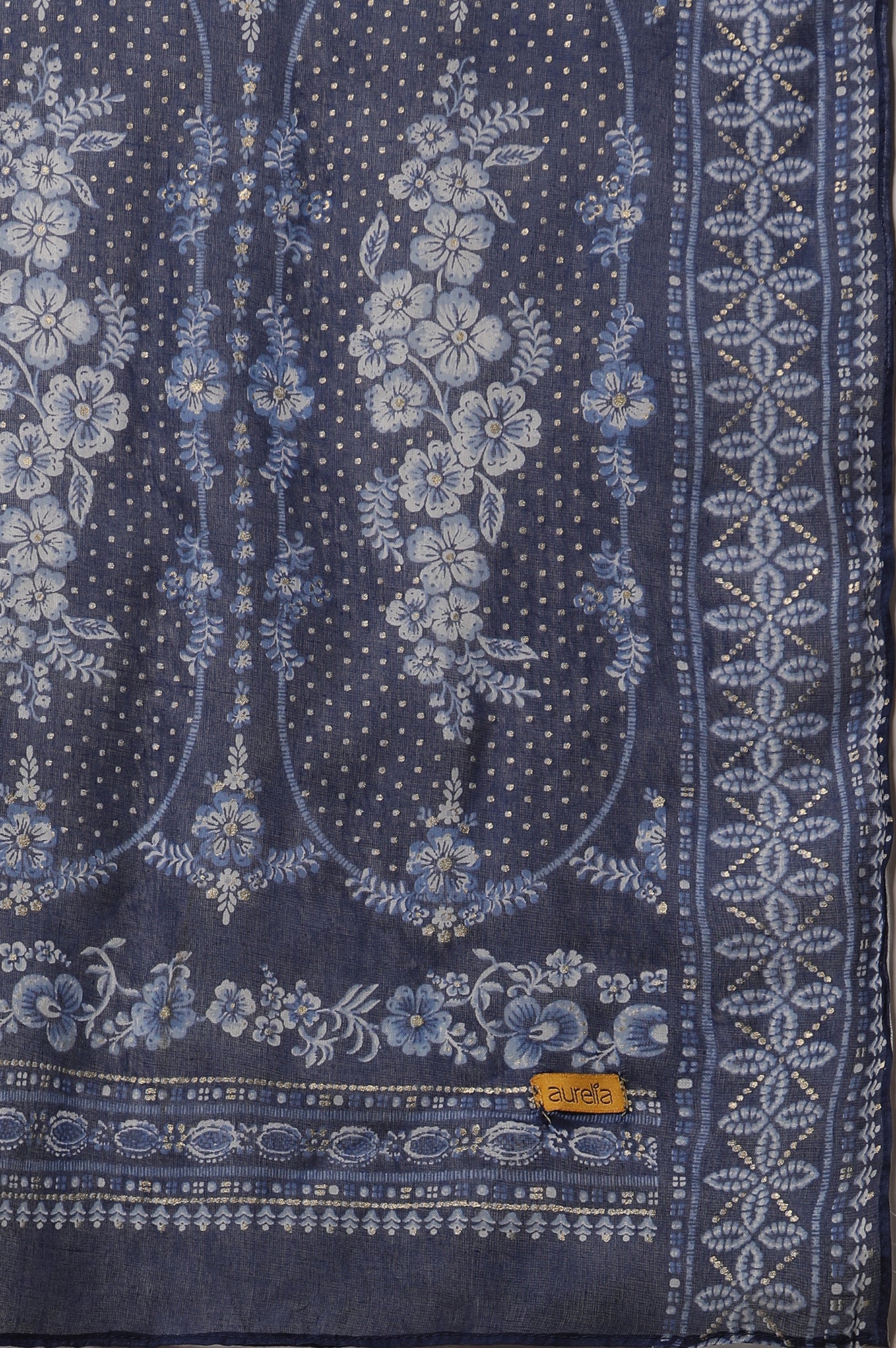White Printed A-line Kurta, Tights and Dupatta Set - Image 10