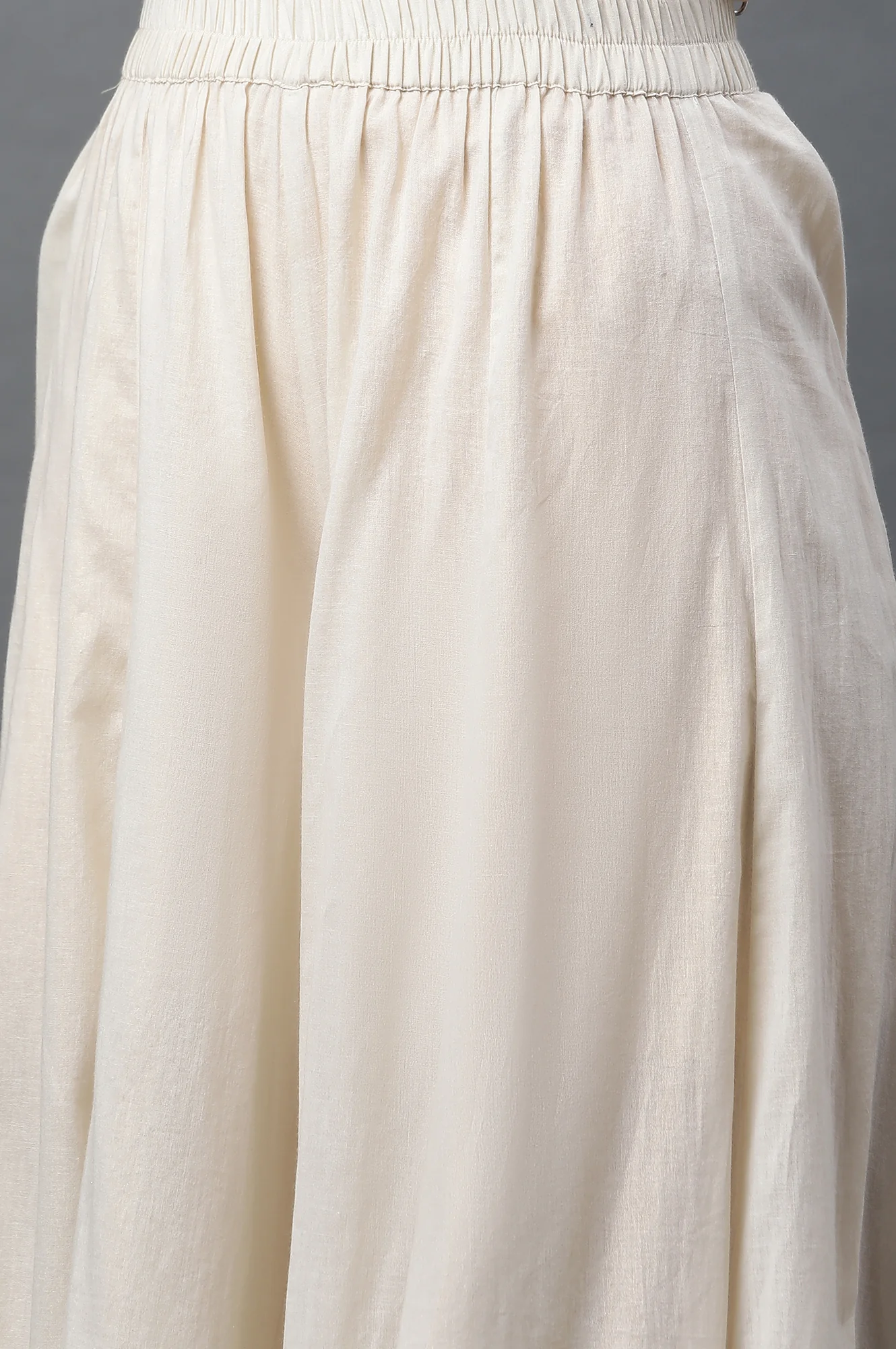 White Printed High-Slit Kurta, Semi-Flared Palazzo and Dupatta Set - Image 8