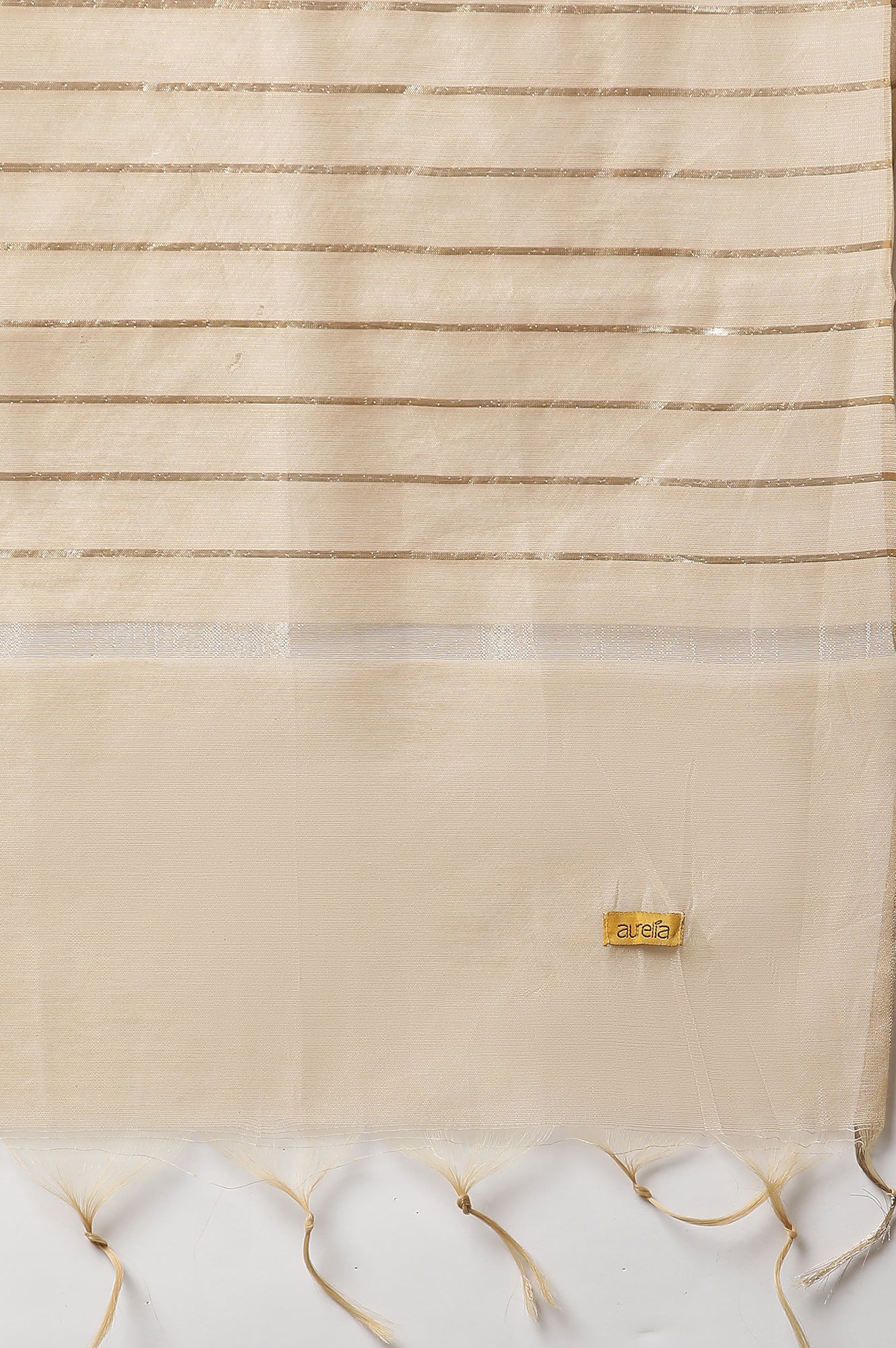 White Printed Sequined Kurta, Trousers and Dupatta Set - Image 10