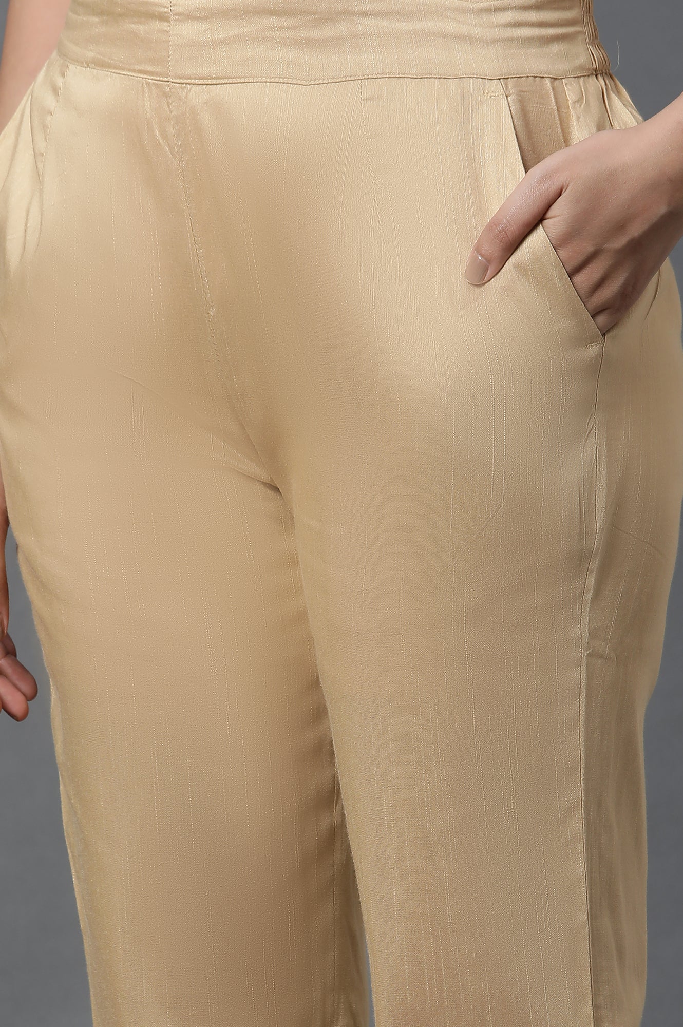 White Printed Sequined Kurta, Trousers and Dupatta Set - Image 9