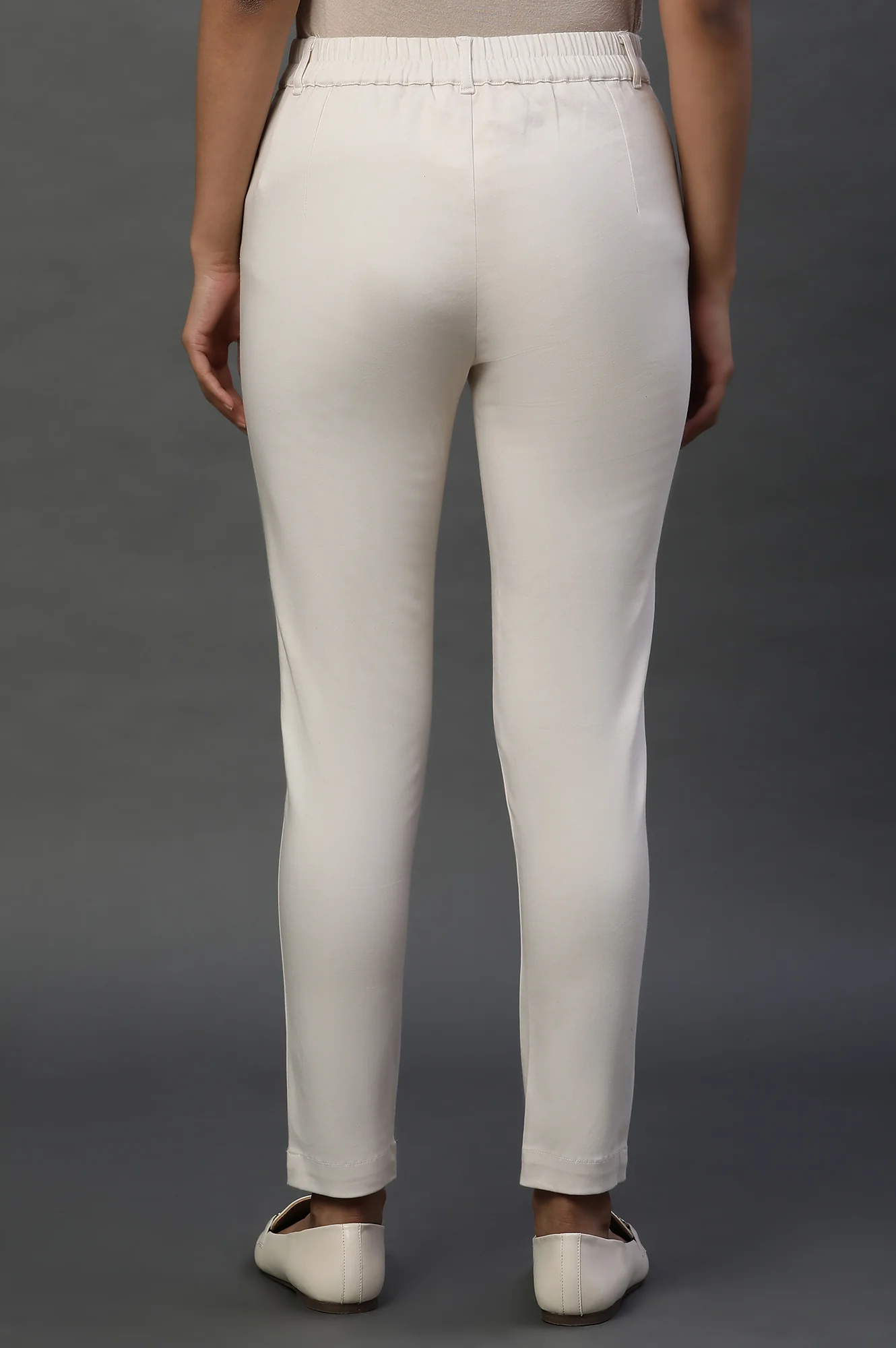 White Sleek and Comfy Slim Pants - Image 3
