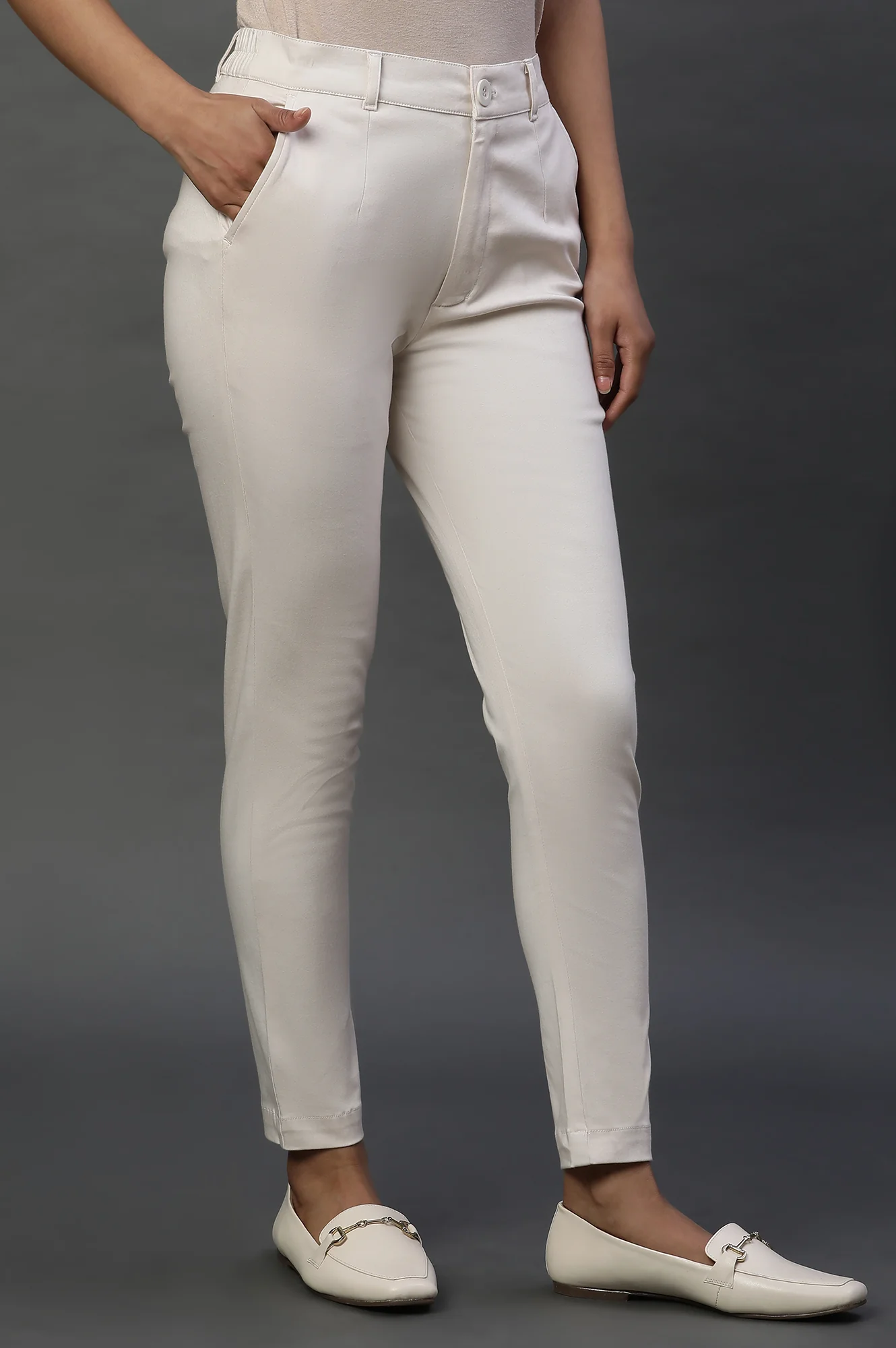 White Sleek and Comfy Slim Pants - Image 4