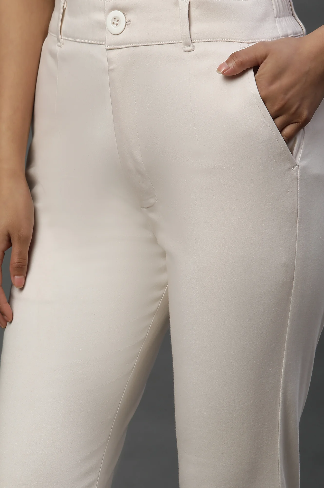White Sleek and Comfy Slim Pants - Image 7