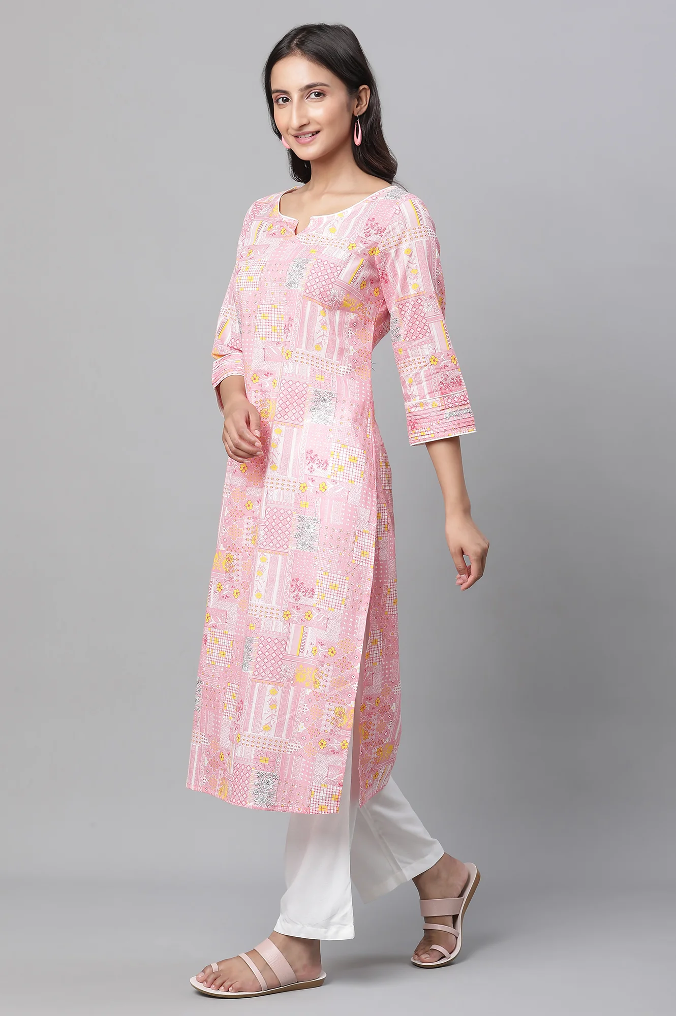 White Solid Classic Kurti - Image 3
