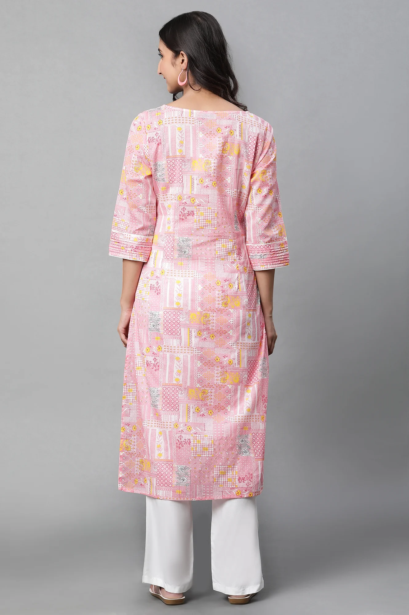 White Solid Classic Kurti - Image 4