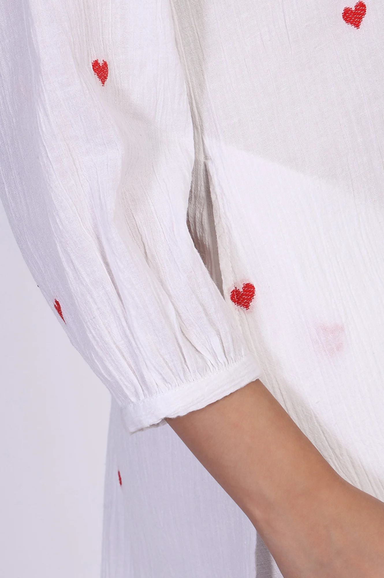 White Thread Embroidered Pure Cotton Straight Kurta - Image 7