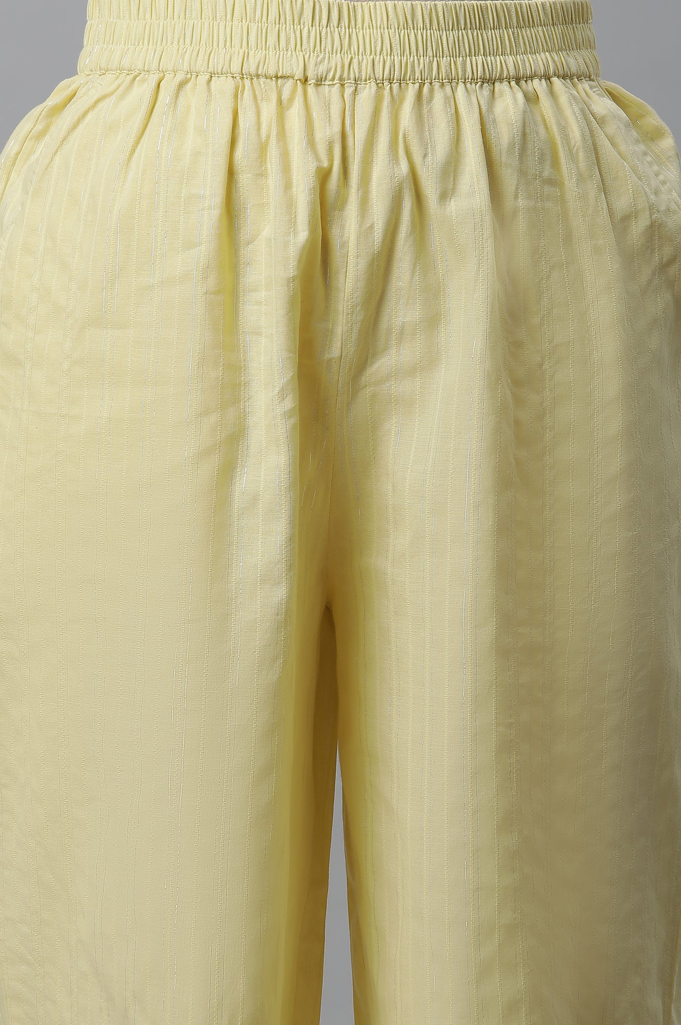 Yellow Cotton Lurex Kurta and Palazzo Co-ord Set - Image 9