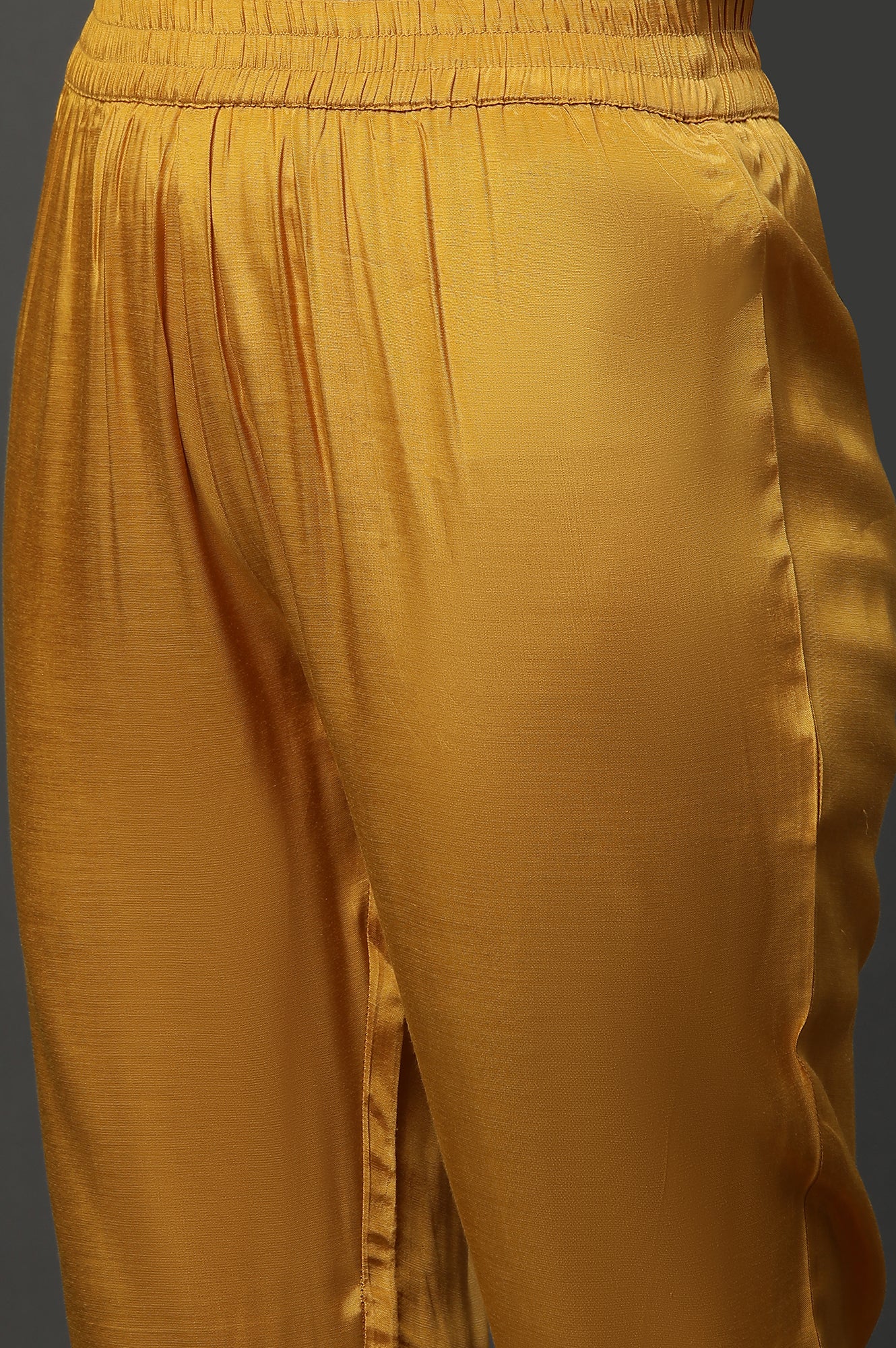 Yellow Dori Embroidered Kurta, Trousers and Dupatta Set - Image 9