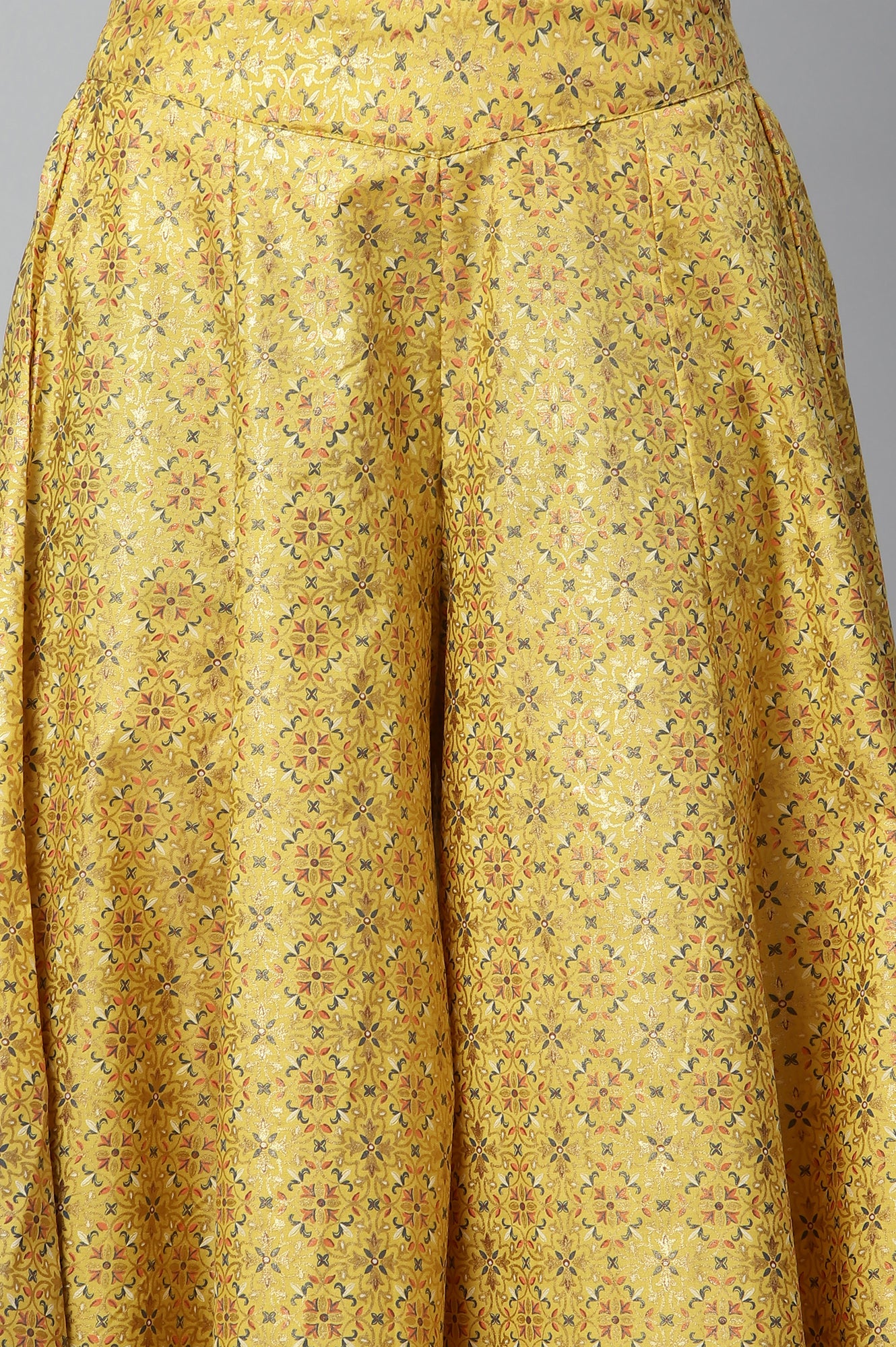 Yellow Flared Solid Palazzo - Image 6