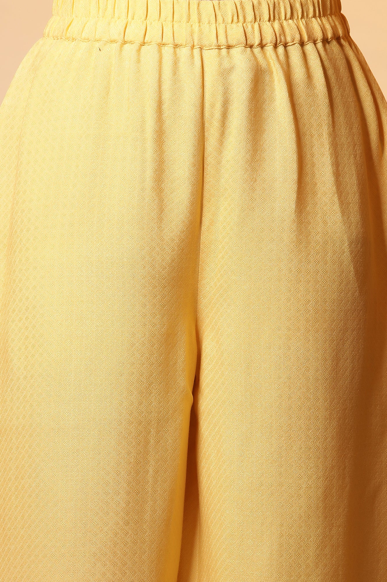 Yellow Metallic Embroidered Kurta, Palazzo and Kota Dupatta Set - Image 7
