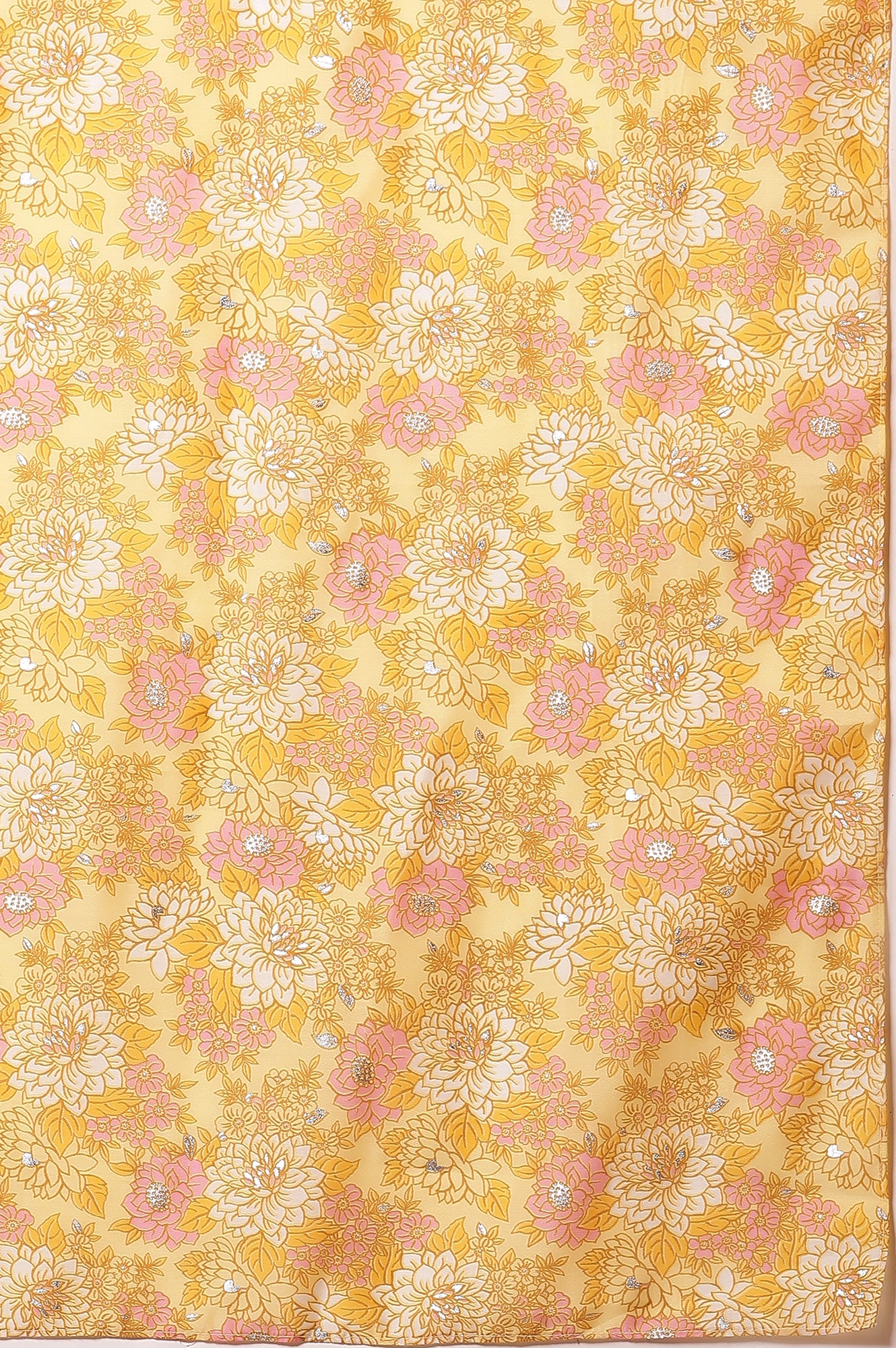 Yellow Metallic Embroidered Kurta, Palazzo and Kota Dupatta Set - Image 8