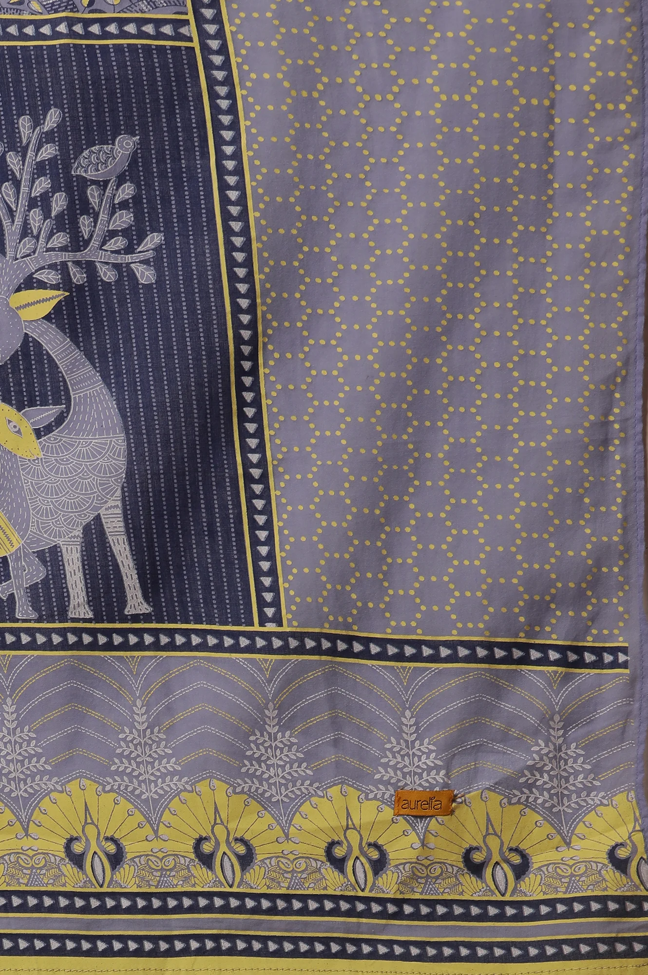Yellow Placement Printed Kurta, Culottes and Dupatta Set - Image 11