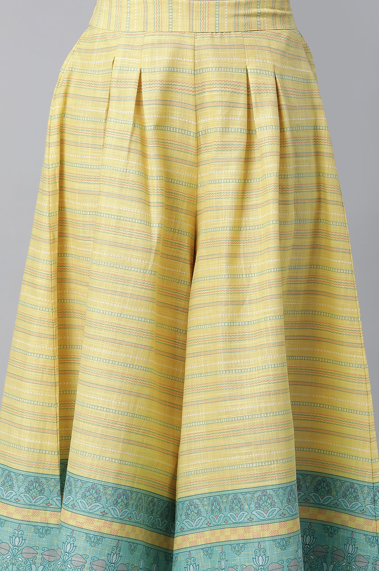 Yellow Printed Kurta, Culottes & Dupatta Set - Image 8