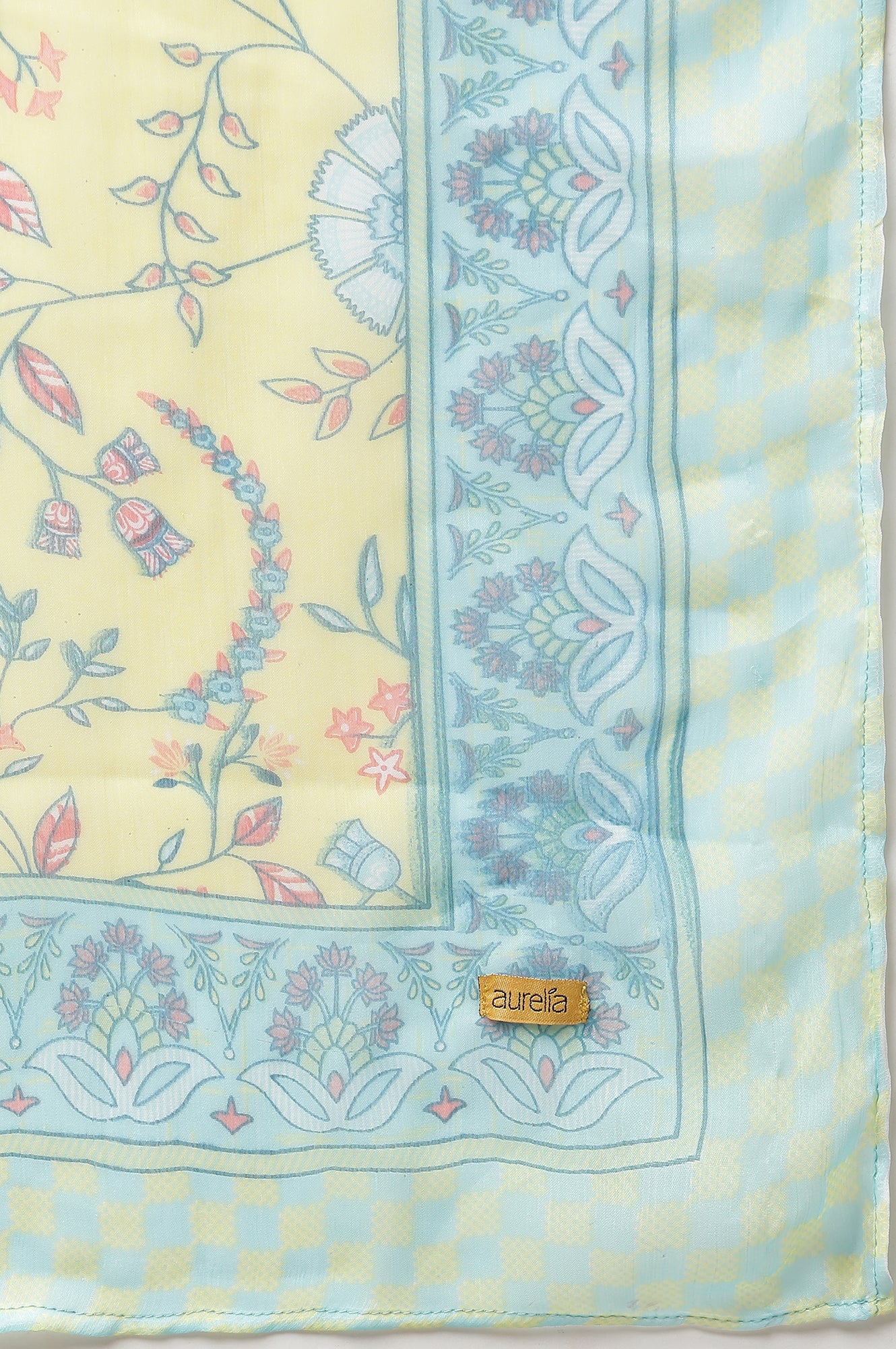 Yellow Printed Kurta, Culottes & Dupatta Set - Image 9