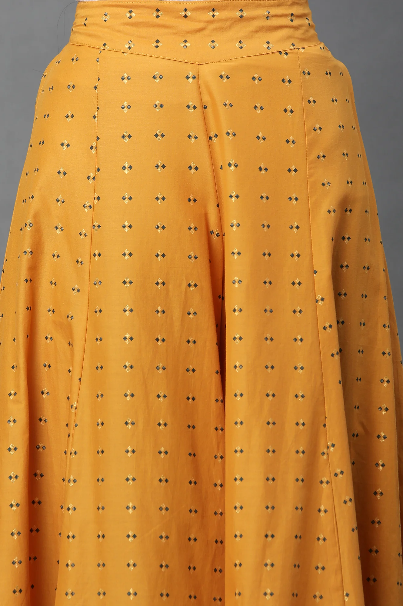 Yellow Printed Semi-Flared Palazzo Pants - Image 6