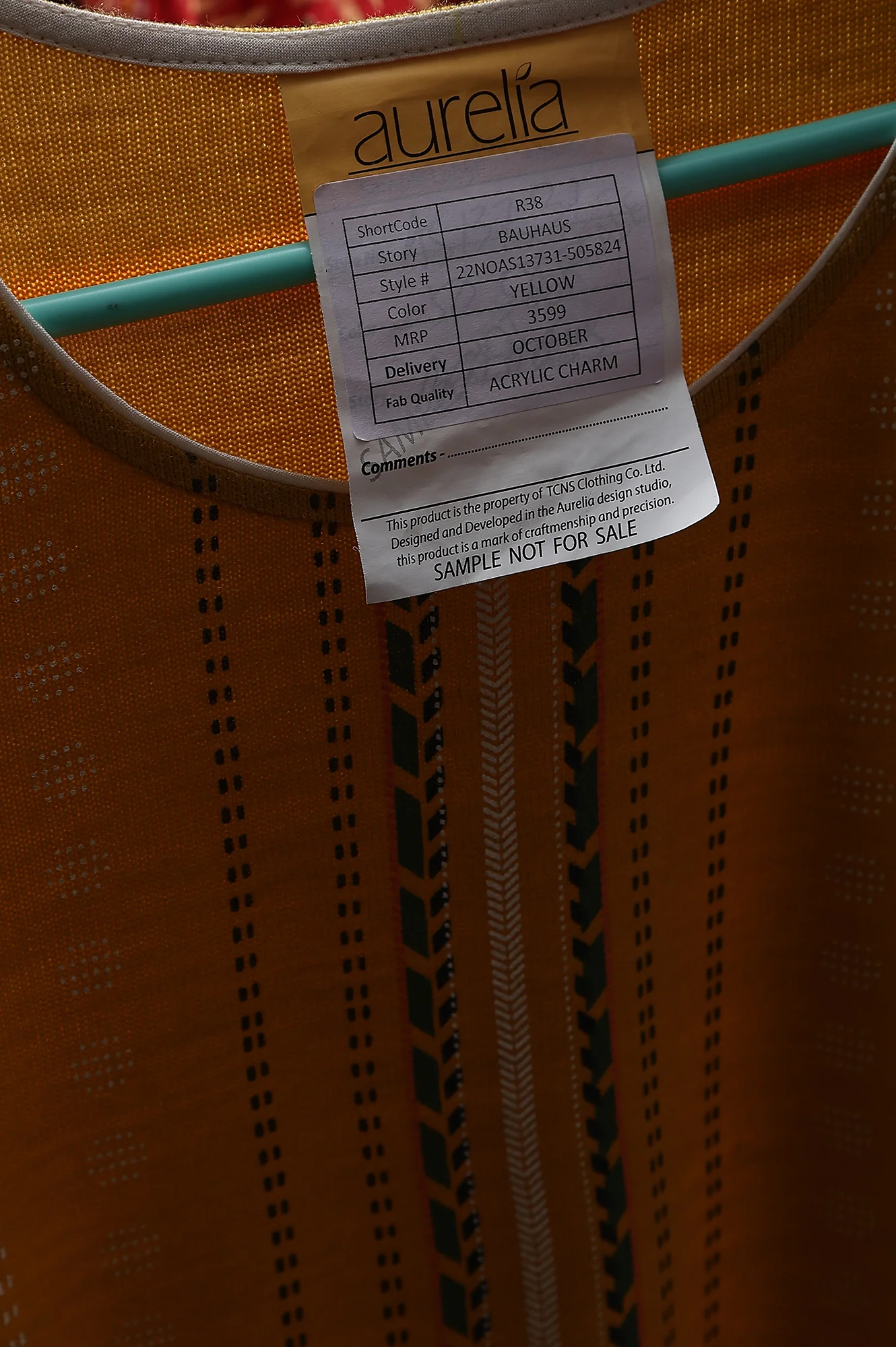 Yellow Printed Winter kurta with Straight Palazzos - Image 10