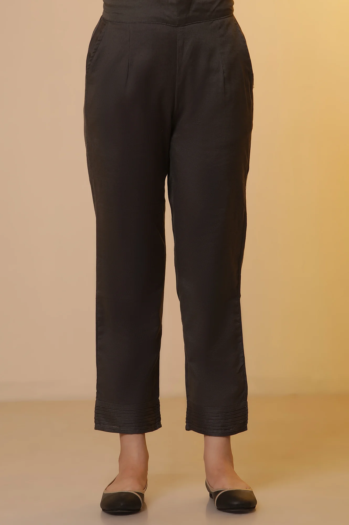 Yellow Striped Straight Kurta, Trousers and Dupatta Set - Image 9