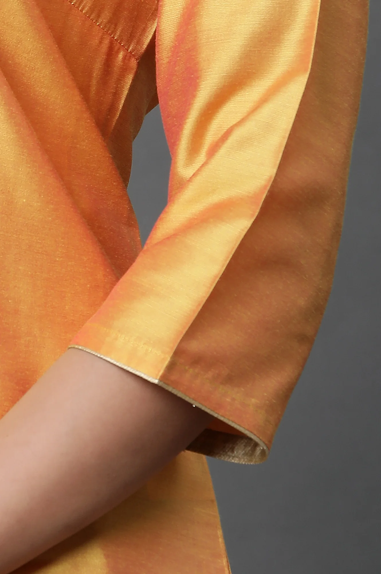 Yellow Zari Embroidered Straight Festive Kurta - Image 8