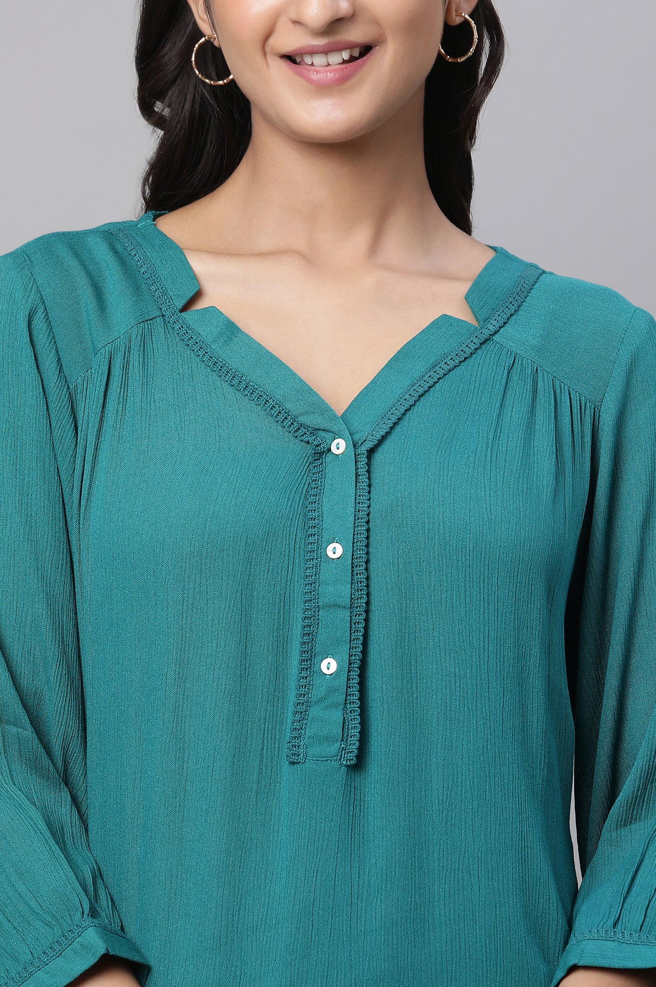 Yellow Zari Embroidered Kurti - Image 6